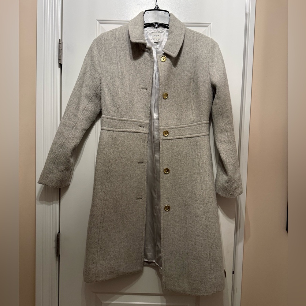 J. Crew Women's Grey Wool Blend Lady Day Coat